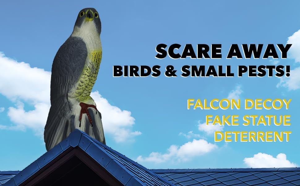 GiftExpress 16.5" Scarecrow Eagle Fake Hawk Decoy Statue, Pest Repellent, Bird Control, Garden Protectors, Outdoor Falcon Garden Décor, Eagle Repeller - Image 6