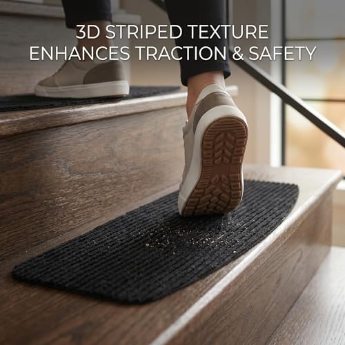 Alfombra antideslizante para escaleras con base de goma protectora de 4mm de grosor 8