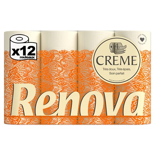 Renova Toilettenpapier 4-lagig Creme, 12 Rollen mit 140 Blättern