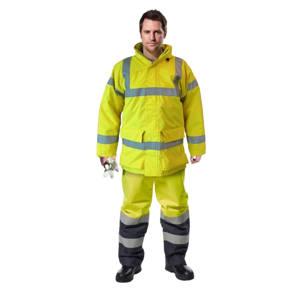 Portwest - Parka de pluie Bizflame multirisques HV L Jaune