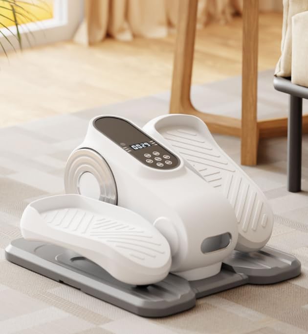 Under Desk Elliptical Machine, Electric Seated Pedal Exerciser with 12 Speed Levels, Forward & Reverse Motion, Portable Foot Cycle for Home Office and Seniors