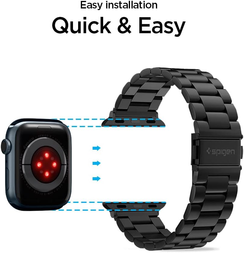 Spigen for Apple Watch Band, Modern Fit Compatile with Ultra 3/2/1 49mm, Series 11/10 46mm, 9/8/7 45mm, SE3/SE2/SE/6/5/4 44mm, 3/2/1 42mm Premium Business Wristband Strap