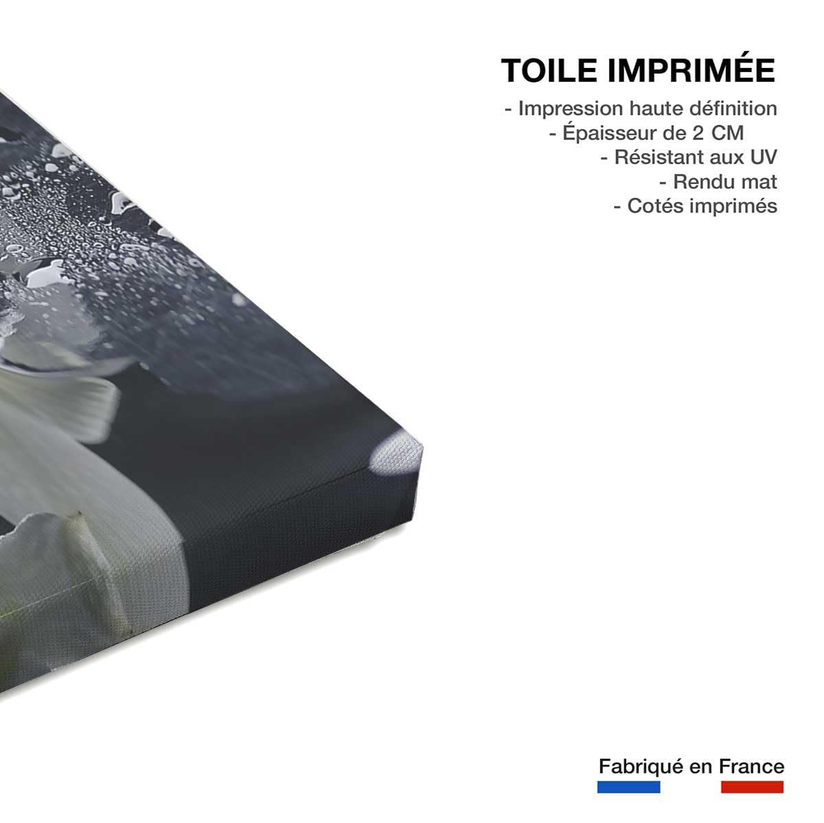 Tableau triptyque Tableau Photo Zen orchidées et Galets - 90x60 cm - Made in France - 90x60