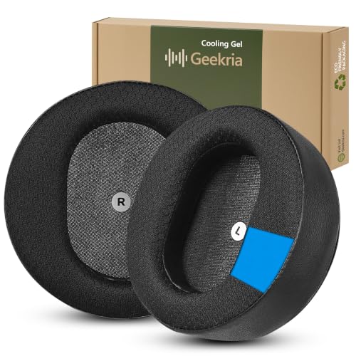 Geekria Sport Repuesto de Almohadillas de Gel Refrigerante para Auriculares Inalámbricos Audeze Maxwell, Almohadillas y Cubiertas Transpirables de Tela de Malla (Negro) miniatura 1