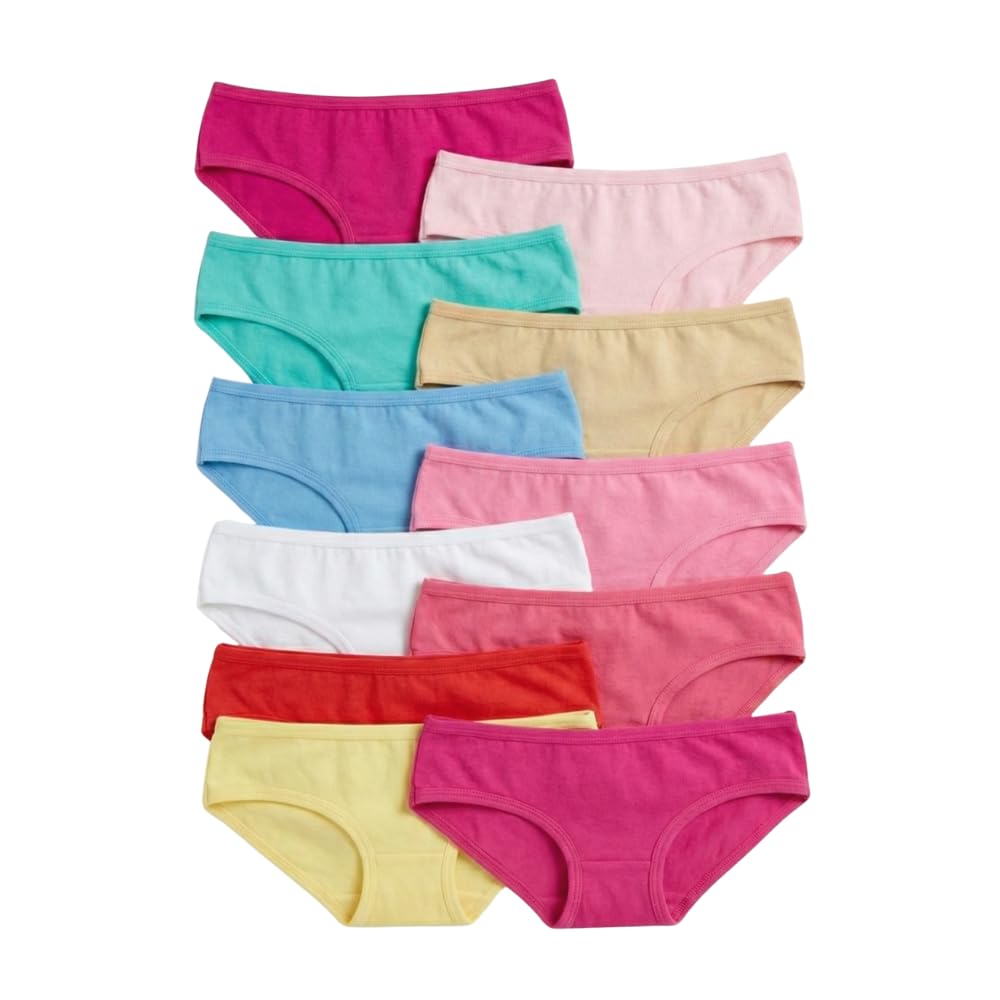 idolika - Pack 12 - Braguitas niña - Bragas niña - Sin Costuras y elasticas - Desde 2 a 16 años - 3