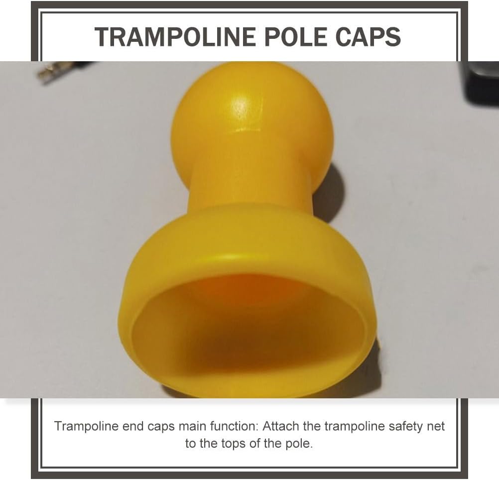 Trampoline Pole Caps Replacement Parts 4 Pack Durable Plastic End Caps for Trampoline Poles Easy Installation Stable Net Connection 3.54 X 1.88 X 1.88 Inches