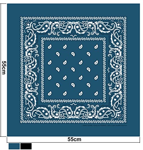 Karl Loven Bandana 100% Baumwolle Premium-Qualität für Damen Herren Halstuch Kopftuch original Paisley Muster Headwear Haar Schal Ansatz Handgelenk Kopf Biker