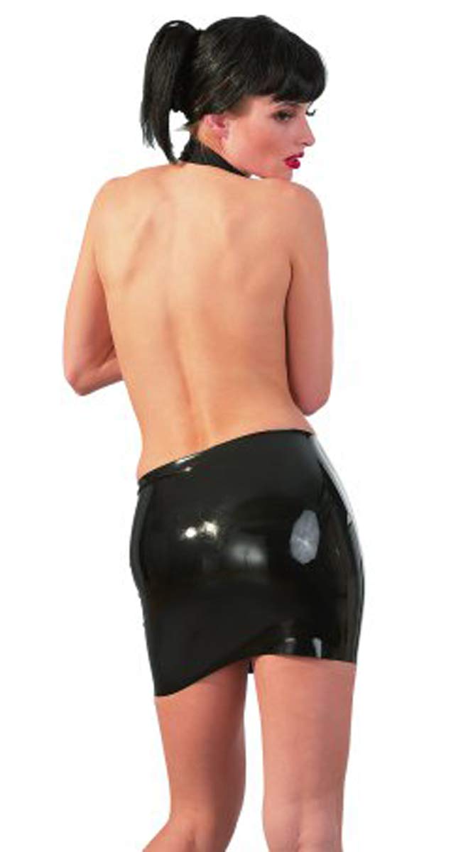 LateX Mini Jupe en Latex Noir Taille M