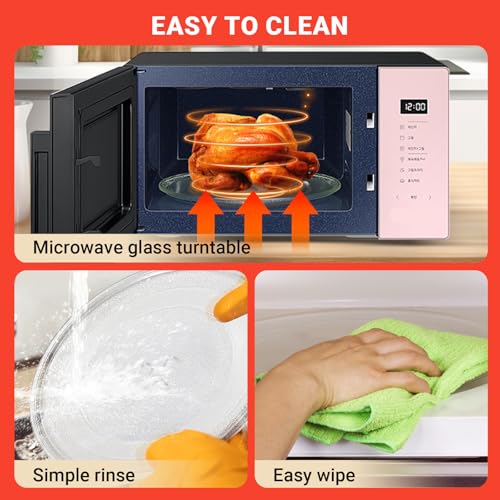Mikrowellenteller Glas 24,5 cm, Ersatz Glasteller Mikrowelle, Ersatz-Drehteller mit 3 integrierten Haltepunkten, Glasplatte rund, für Mikrowelle mit rundem Ständer (16–19 cm)