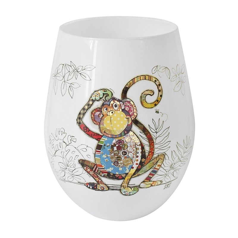Lesser & Pavey Ceramic Stemless Cup Tumbler, Monty Monkey