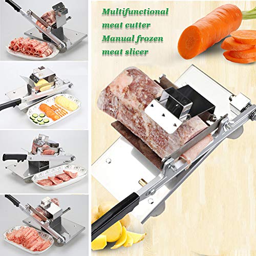 Meat Slicer for Home or Commercial use,Household Manual Frozen Meat Slicer, Stainless Steel Cutter Cleaver Chicken Beef Lamb Hard Vegetables Slicing Cutting Machine, Blade Length 2 - Image 6