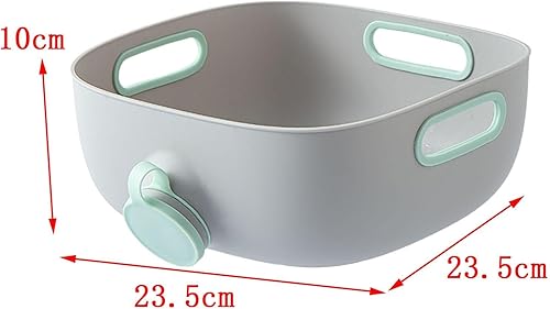 Miniatura 4 de Bothyi Cesta de drenaje multiusos para frutas y verduras, colador de granos, filtro de lavado de arroz, accesorio de cocina, verde y gris
