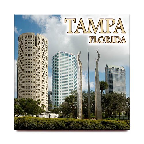 Imán cuadrado Tampa para nevera viaje a Florida miniatura 1