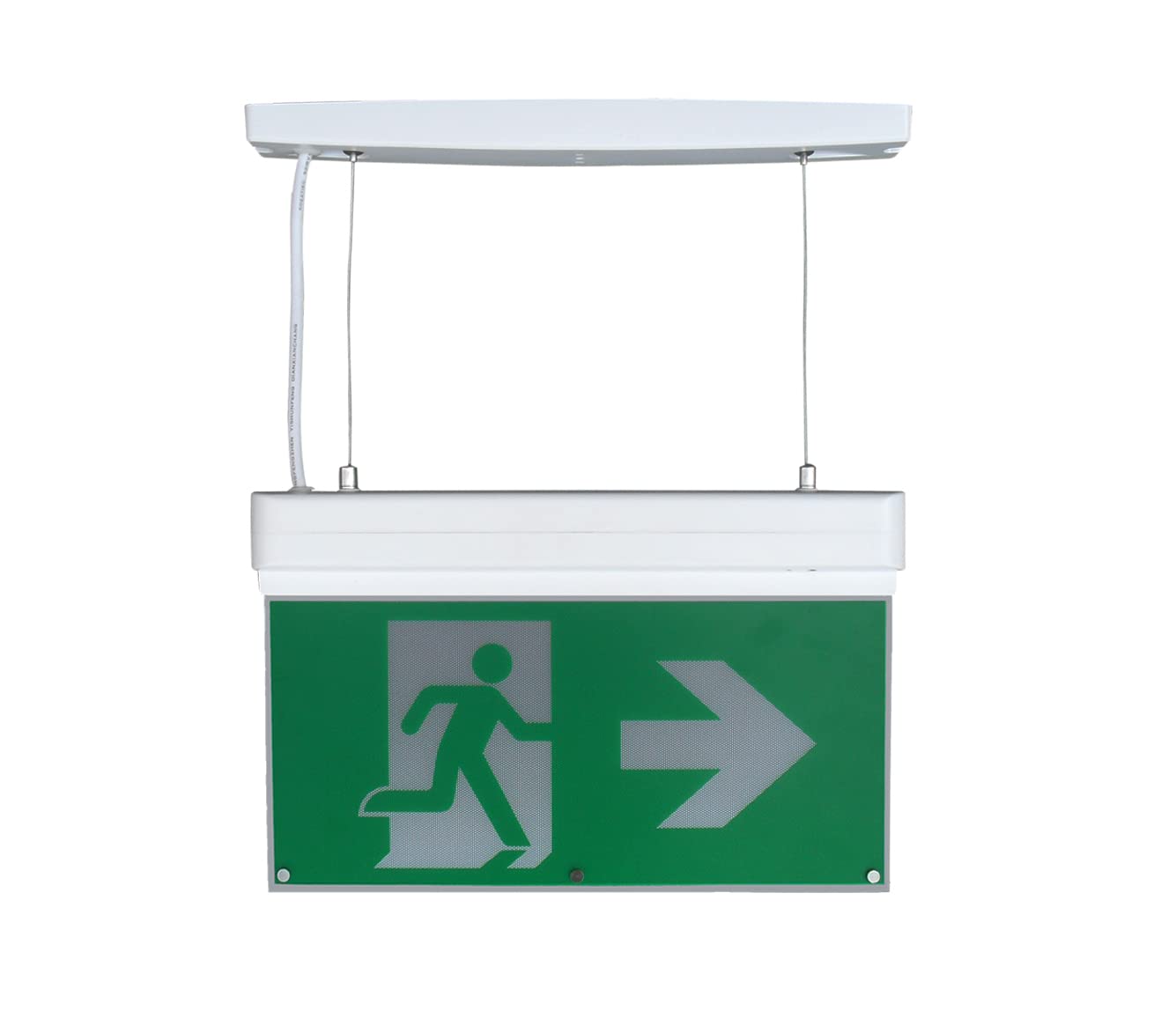EVOGES 230v 0.6W LED Suspended Double-Sided Emergency Exit Sign, Green