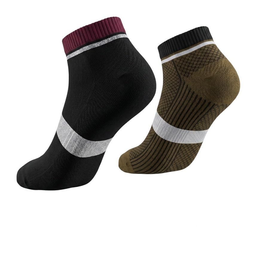 Brand Name Men's Athletic Ankle Socks | Breathable Mesh Cotton Blend | Cushioned Low Cut Sports Socks | Moisture Wicking | Anti-Slip Running, Gym & Walking Socks | (Pack of 2)-image-13