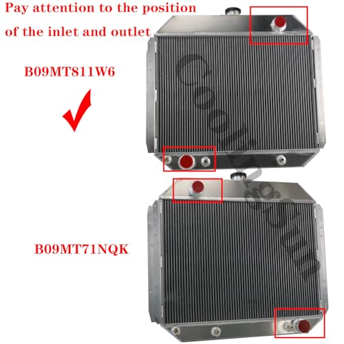 Image of 3 Row Aluminum Radiator for 1966-1979 Ford F100 F150 F250 F350 Bronco Truck 2.8-7.5L V8 Radiators with Electric Fan Shroud Thermostat Kit 1968 1969 1970