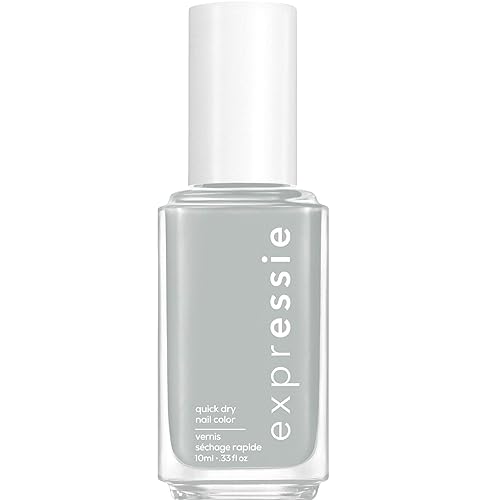 essie Expressie Esmalte de uñas, esmalte de uñas gris claro de secado rápido, vegano, In The Modem, 0.33 onzas líquidas