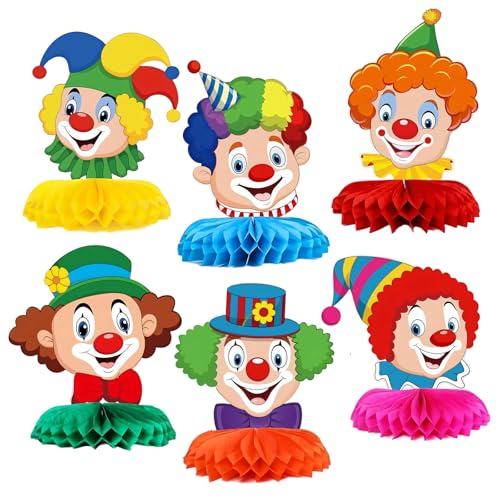 Zirkus Deko 6-teilige Clown Faschingsdekoration Bunte Zirkus Dekoration Für Party Fröhliche Clown Deko Für Tisch Und Raum Für Karneval Party Faschingsdeko
