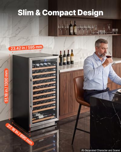 Image of VEVOR 24 inch Wine Fridge 110-Bottle Wine Cooler Refrigerator for Home Bar