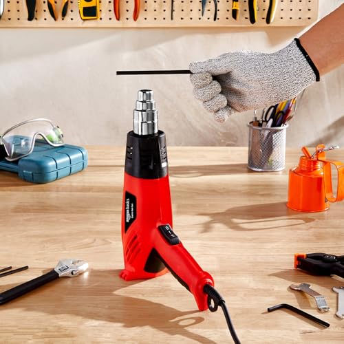 Image of Amazon Basics 2000W Heat Gun | Dual Temperature & Airflow Control | ABS Body | Heavy-Duty Hot Air Gun for Paint Removal, Plastic Welding & Shrinking | Red