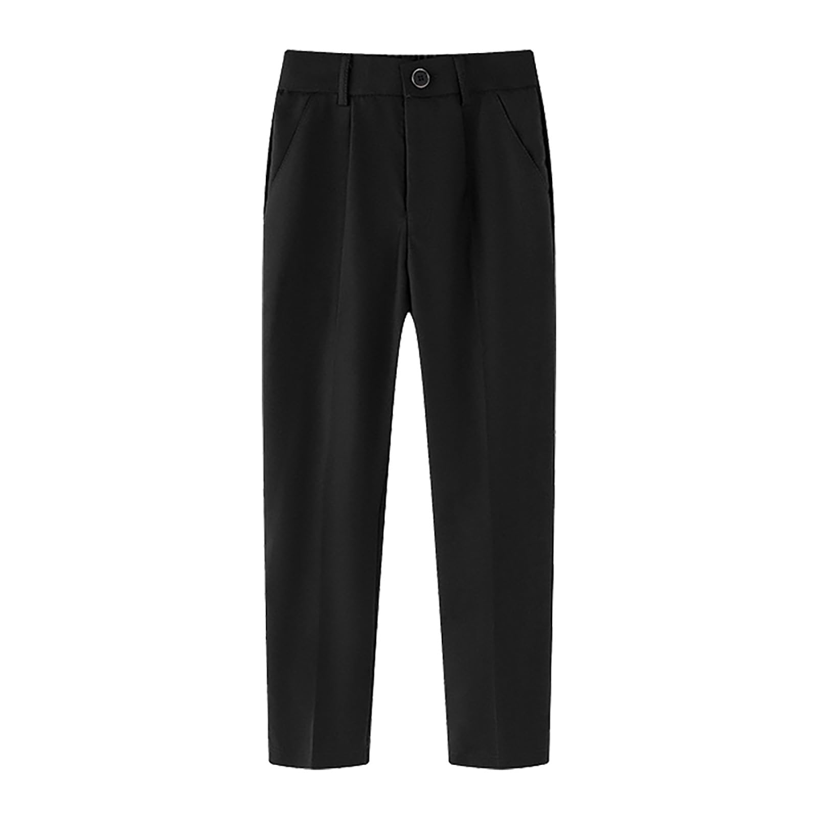 2025 - Pantalones de vestir con parte delantera plana para niños, cintura ajustable, pantalones escolares para nieve, talla 5