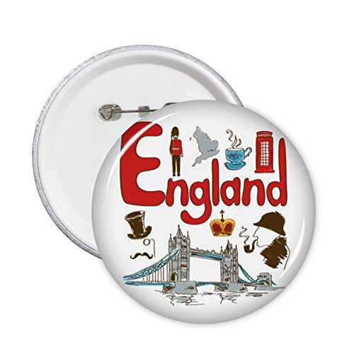 Badge bouton rond Angleterre symbole national multicolore pour décoration de vêtements de taille M