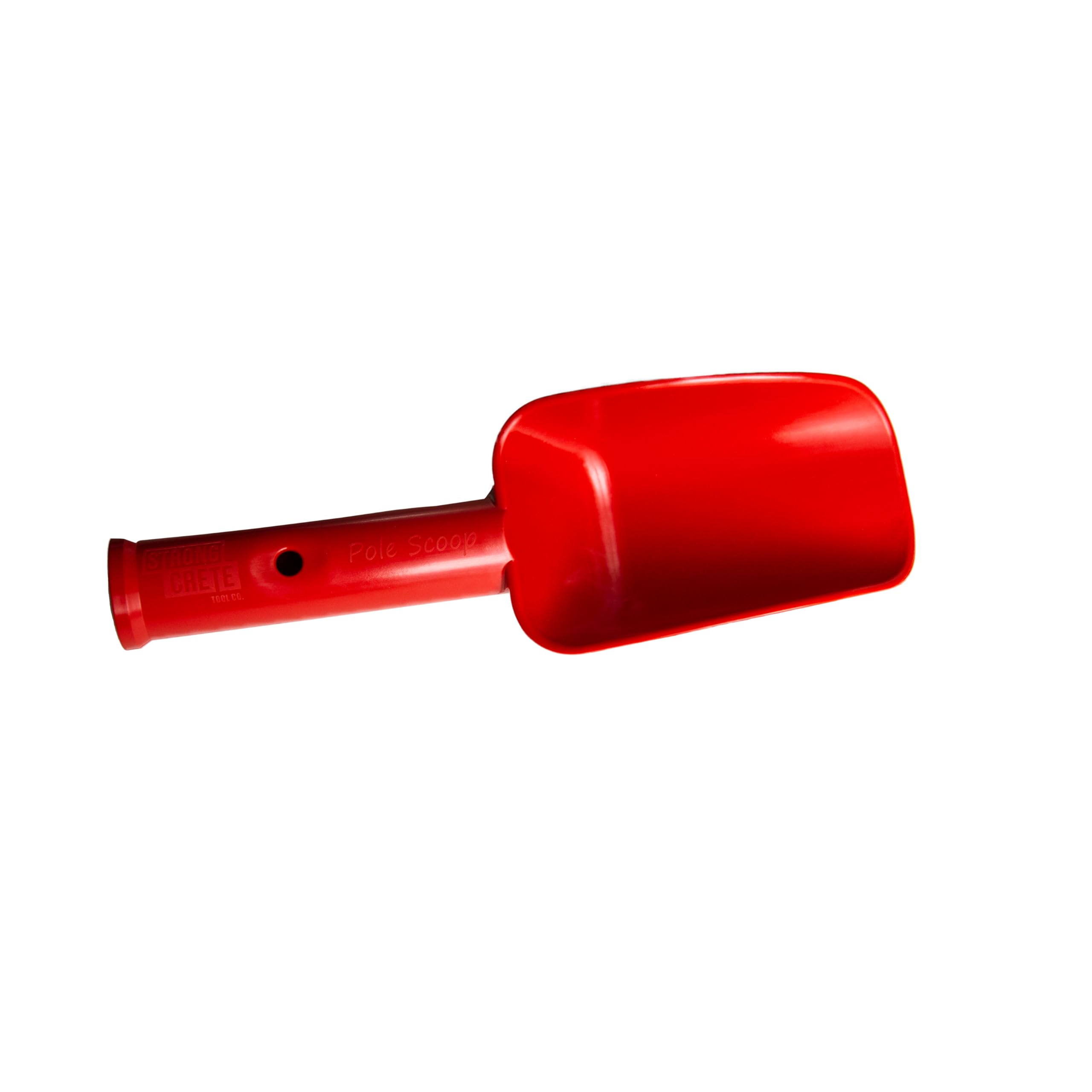 Pole Scoop for Concrete Placement, Attaches to 1-3/8" Extension Poles, 20+ ft Reach (Red)
