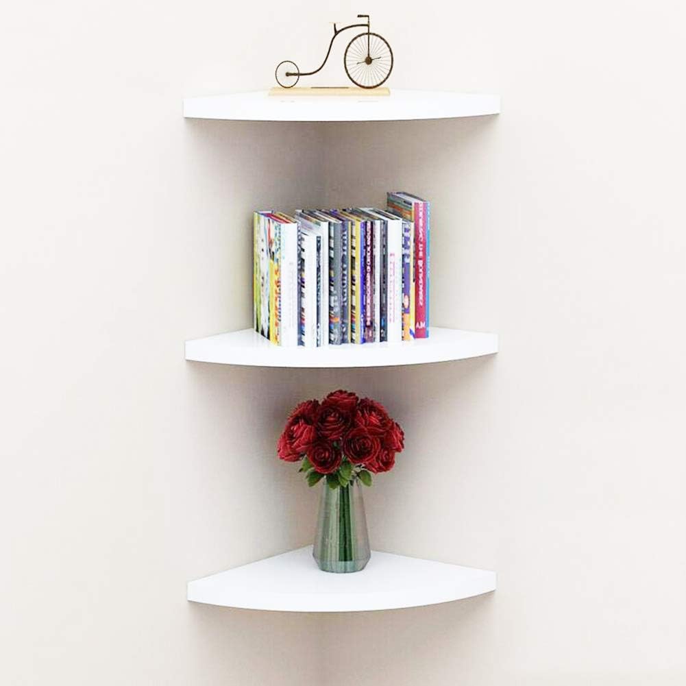 Amazon Co Jp 三角コーナー 壁の穴を開けない 棚 Hemaウォールシェルフ 賃貸部屋でも使えるニンジャピン 画鋲 で取り付け 壁収納 飾り Diy 棚 2枚ホワイト コーナーラック ホーム キッチン