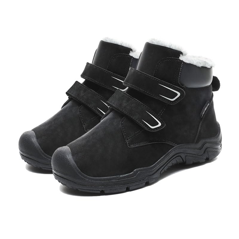 boys/girls Snow Boots Waterproof Shoes Winter Warm Fur Lined Non Slip Walking Fashion Hiking Boot