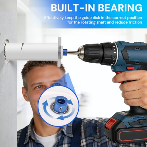 Image of PVC Pipe Internal Cutter Set - 360 Rotating Cutter, adjustable depth gauge, 5 HSS Saw Blades & Hex Key Shaftand 2 mandrels, portable PVC /ABS pipe cutter forinternal cutting (White, 7inch)