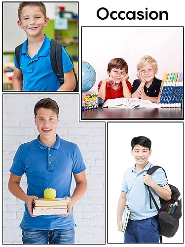 Image of Galaxy by Harvic Polo Shirt for Boys - 5 Pack School Uniform for Boys, Tagless Cotton Blend - Soft Comfortable Everyday Wear