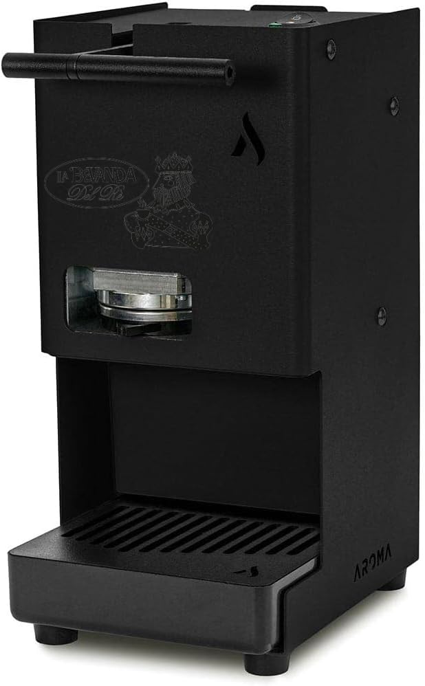 Macchina Caffè AROMA EGO'-RE, 50 CIALDE ESE 44MM COMPRESE, Macchina Caffe Cialde ESE 44MM, Macchina Per Caffè Espresso Manuale, COLORE NERO, Piccola e Compatta, 4Kg