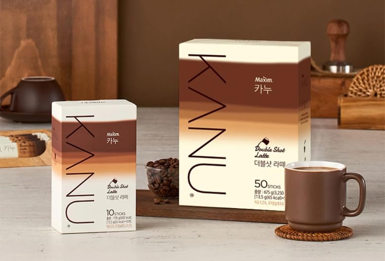 Double Shot Latte Instant Coffee, 13.5g x 50 Sticks for Kanu