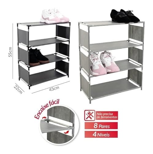 CASITA Estante Sapateira 8 Pares Organizador Lavanderia Quarto Rack Tnt