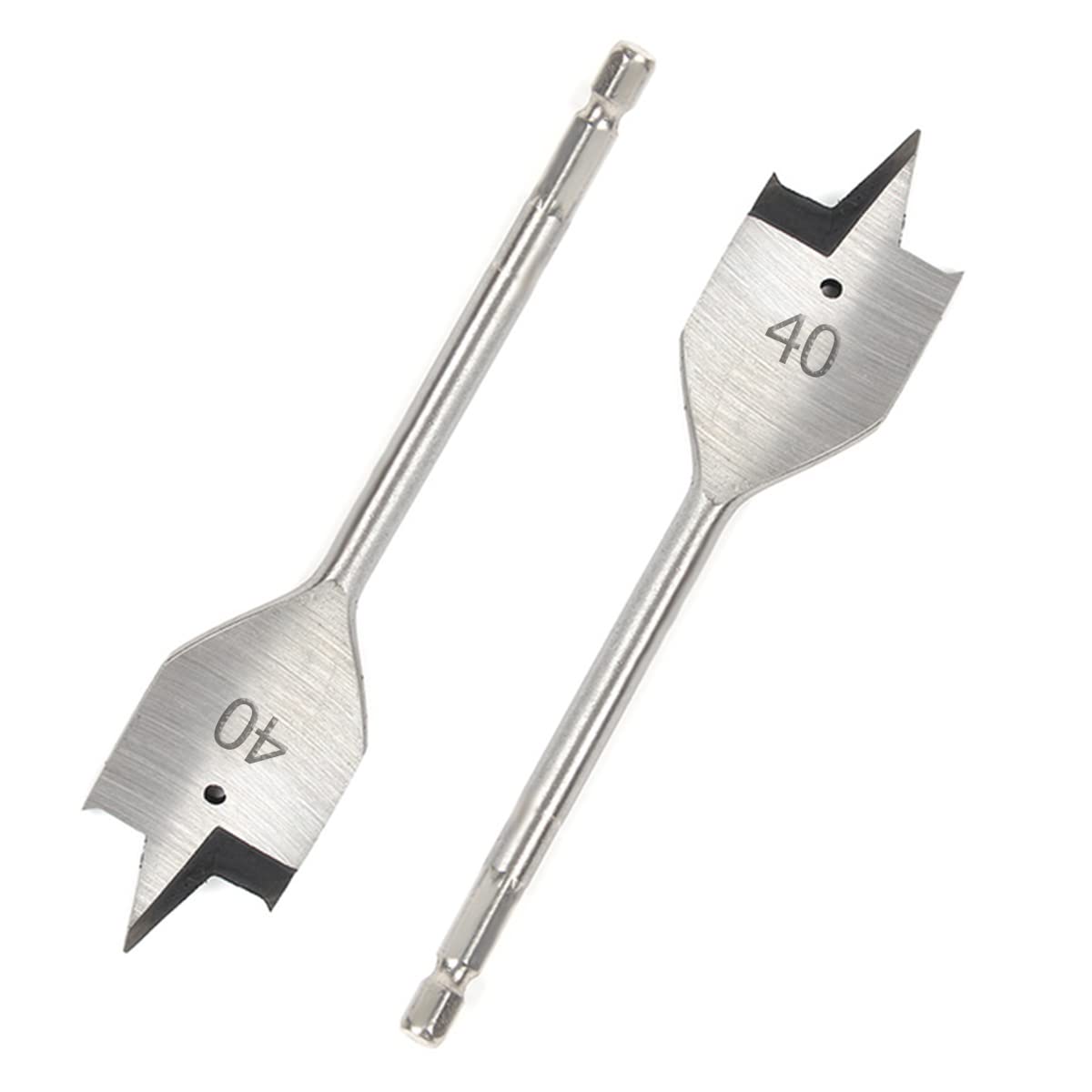 SagaSave 40MM High Speed Carbon Steel Paddle Flat Bit,Woodworking Spade Drill Bit for Wood,Soft & Hardwood,Gypsum Board,Clinker,Foam Box-1PCS Silver