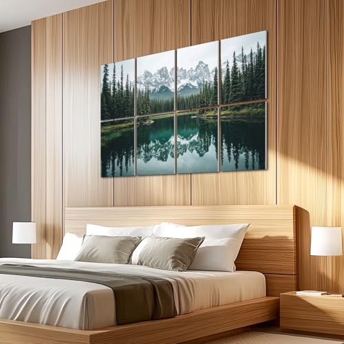 Pack de 8 Paneles Acústicos Decorativos con Diseño de Montañas y Árboles, Absorbentes de Sonido de Fibra de Poliéster, 48"x32" miniatura 5