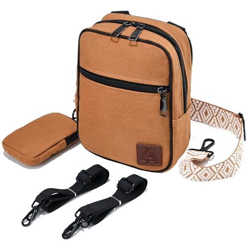 Image of LVYOUME Convertible Crossbody Bag for Men /Women,Adjustable Waist /Shoulder /Backpack with 2 /3 Strap,Everyday Essentials Carrier