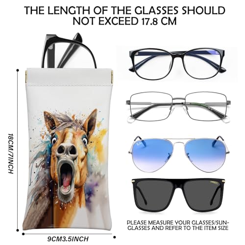 Image of 2 PCS Glasses Eyeglass Sunglasses Case Pouch Soft PU Leather Cute Aesthetic with Cleaning Cloth for Boys Men Man