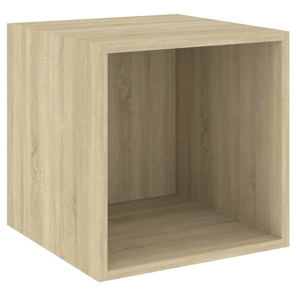5-TLG. TV-Schrank-Set Sonoma-Eiche, Holzwerkstoff, Hängend, Modernes Media-Center für Wohnzimmer, Schlafzimmer, Vielseitiger Stauraum