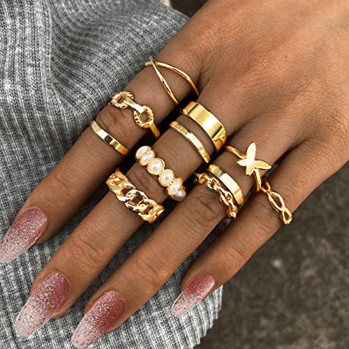 30 Pcs Gold Knuckle Rings Set For Women Girls, Gold Hollow Carved Stacking Rings Pack For Gift, Bohemian Rings For Teen Girls #TOP1