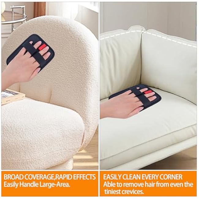 Pet Hair Removal Gloves, 2 Pack, Reusable Static Tech Grooming Mitts for Cats and Dogs, Washable Fur Remover for Furniture, Carpet, Car Seats-SwzRT4nF