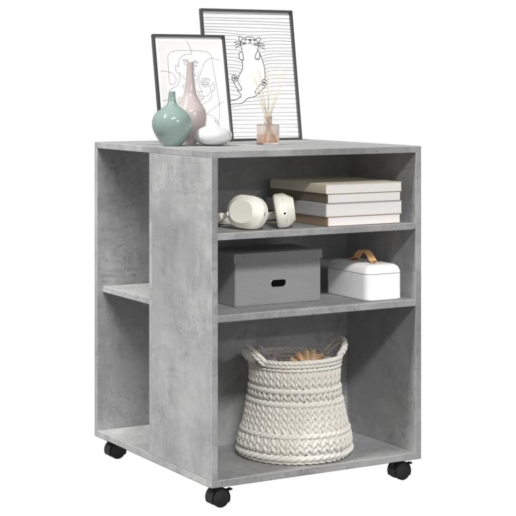 Aktenschrank mit Rollen und Ablagen, Rollcontainer, Mobiler Büroschrank, Büromöbel, Beistelltisch, Aufbewahrungsschrank für Home Office, 55 x 60 x 78 cm, Holzwerkstoff