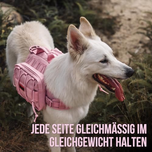 OneTigris Mammoth Hunderucksack 2.0 Version Reißen Camping Wandern Hundebackpack für M/L Größe Hunde (M, Rosa)