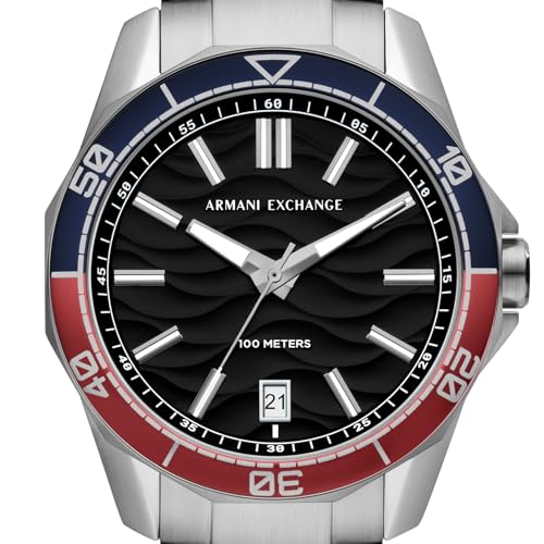 Armani Exchange Stainless Steel Analog Black Dial Men Watch-Ax1955, Silver Band - Image 6