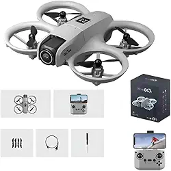 Mini Drone Gt3, Câmera Hd Evita Obstáculos 1 Bateria Cor Cinza, rolamento 360° inteligente para evitar obstáculos, decolagem/pouso, motor sem escovas faz manobra Led Rgb Com Controle de pouso