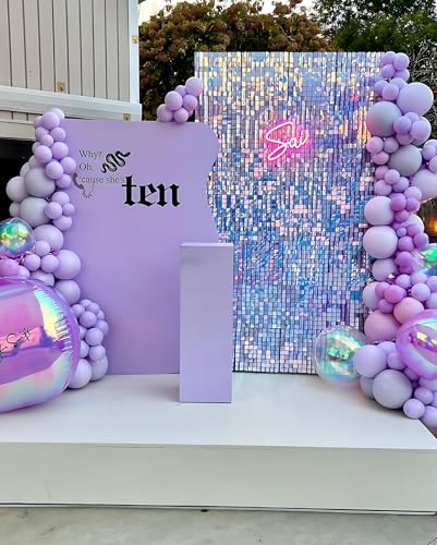 Image of Iridescent Blue Shimmer Wall Backdrop, 24 Panels, 6x4 Ft Photo Backdrop | wedding backdrop birthday backdrop party decoration photo booth backdrop bridal shower baby shower event decoration