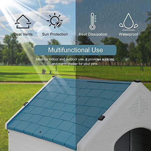 Plastic Dog House Indoor Outdoor Dog Kennel for Large Dogs, Pet Shelter with Air Vents Ventilate Waterproof Pet Shelter - Image 6