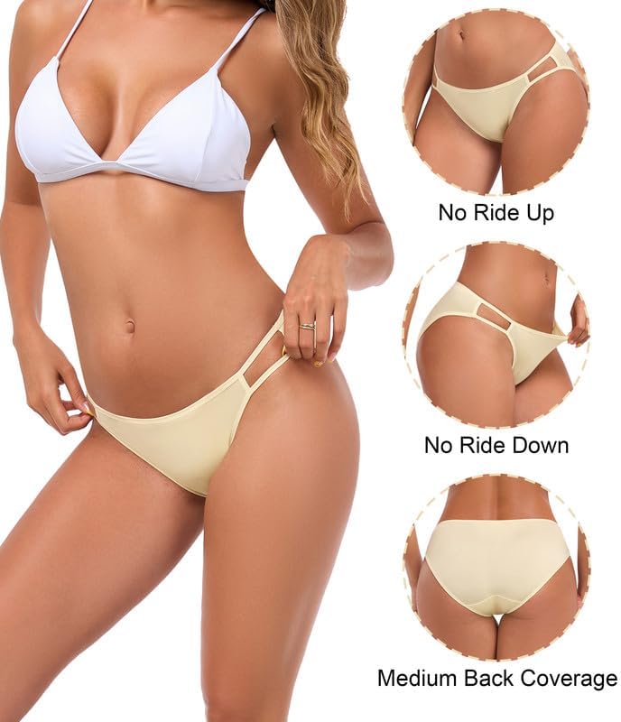 ANLIQI String Bikini Underwear for Women Soft Stretch Modal Bikini Panties High Cut Stretch Ladies Hipster Panty S-3XL - Image 2