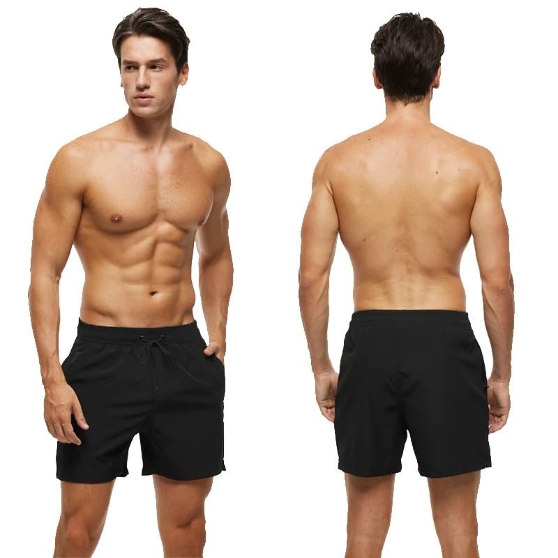 Pantalones Cortos De Natación Verano for Hombre, Moda Deportiva, Transpirable, Cintura Elástica, Forro Malla con Bolsillo, Bermudas Masculinas para Nadar