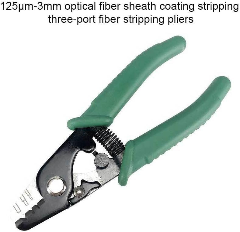 Image of Three Hole Fiber Optic Stripper with TPR Handle Optical Wire Cutter Stripping Pliers Steel Professional Portable Home Business Handheld Tool Equipment - YB326